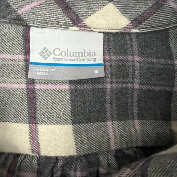 Columbia Gray, Cream & Purple Plaid Button-Up Size S Like new - Picture 7 of 9